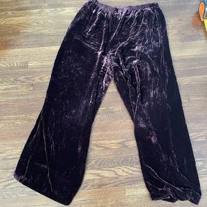 EILEEN FISHER Velvet Wide-Leg Pleated Ankle Pant